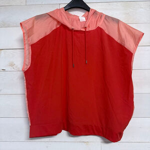 Avia Hoodie Women's Size XL 16-18 Orange Peach‎ Nylon Sleeveless Activewear Top